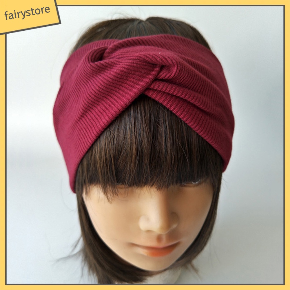 Băng Đô Cài Tóc Co Giãn Màu Trơn Thời Trang Cho Nữ