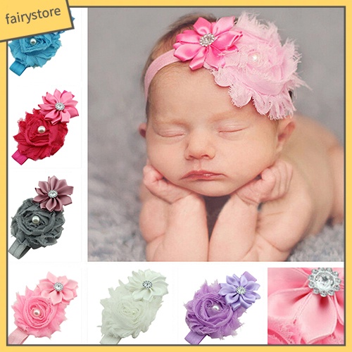 Băng Đô Hoa Đính Ngọc Trai Và Đá Xinh Xắn Cho Bé Gái