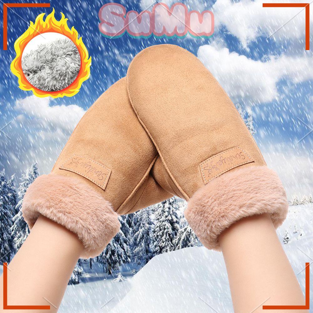 Găng Tay Giả Lông Thú Dày Dặn Ấm Áp Màu Sắc Ngọt Ngào