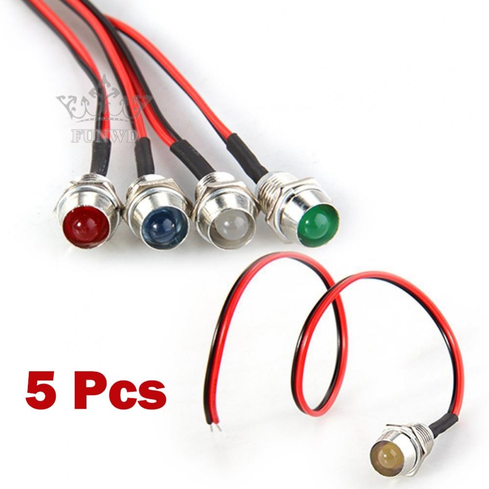 Set 5 Đèn LED 12V 6mm Chuyên Dụng Cho Xe Hơi / Tàu Thuyền Mới