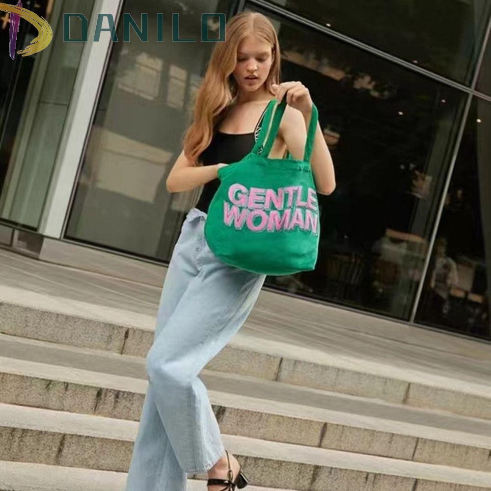 Túi Xách Vải Canvas Thêu Chữ Dễ Thương Phong Cách Thái Lan Cho Bạn Gái