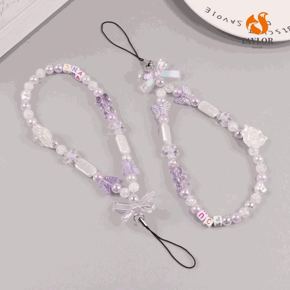 Dây Đeo Điện Thoại TAYLOR1 Dạng Chuỗi Hạt Hình Hoa Chống Thất Lạc Hợp Thời Trang Cho Nữ