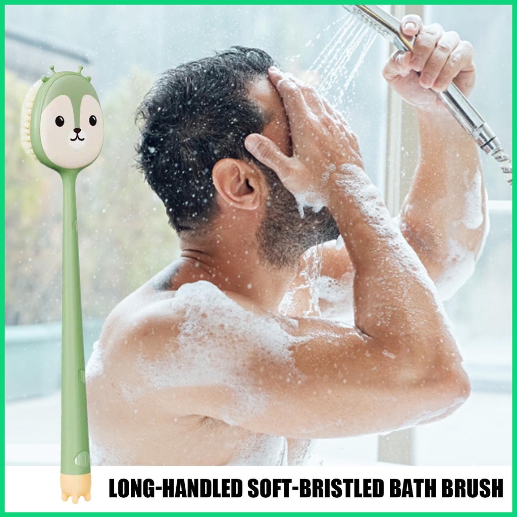 Bàn Chải Chà Lưng 2 Trong 1 Hai Mặt Cán Dài Tiện Dụng Cho Nhà Tắm