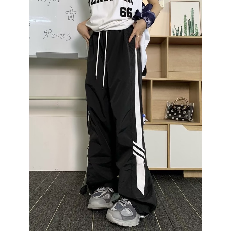 Quần Thể Thao Kẻ Sọc Phong Cách Đường Phố Mỹ Cá Tính Cho Nam Nữ