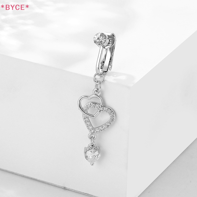 Khuyên Rốn Bằng Thép Không Gỉ Đính Đá Zircon Hình Trái Tim Thời Trang Cho Nữ Mới