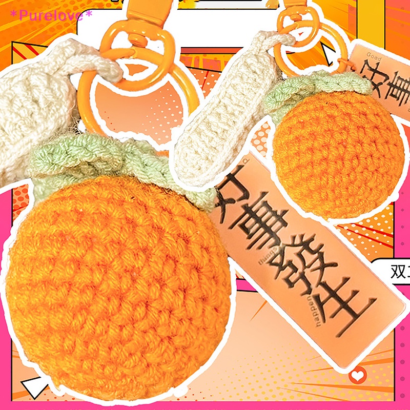 Móc Chìa Khóa Xe Hơi / Túi Xách Đan Tay Hạnh Phúc Thời Trang Cho Cặp Đôi Mới