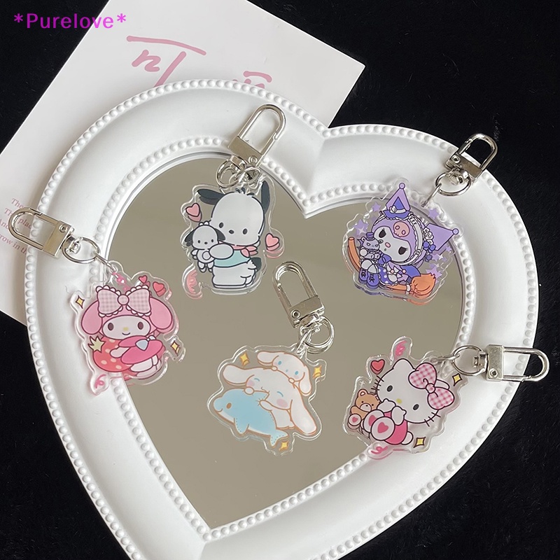 Móc Chìa Khóa Bằng Acrylic Hình Nhân Vật Hoạt Hình Sanrioed Kitty Melody Kuromi Cinnamoroll Dễ Thương Mới