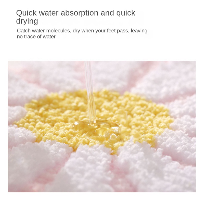 Thảm Chùi Chân Chống Trượt Hình Bông Hoa Dành Cho Nhà Tắm