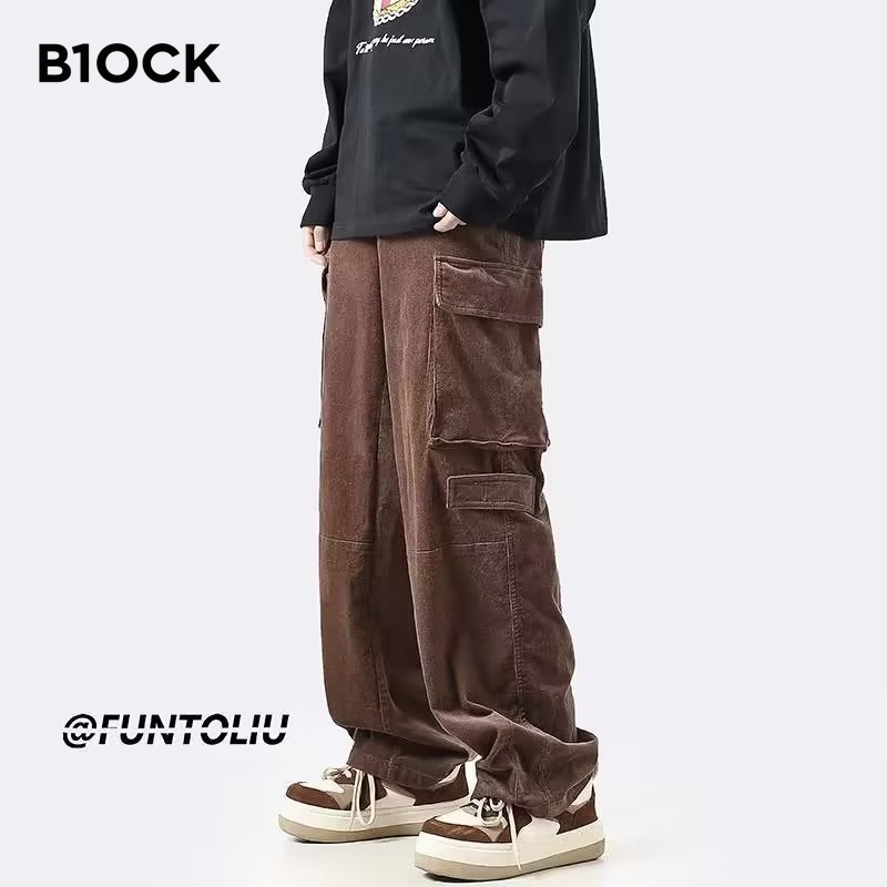 B1OCK quần jean ống rộng quần nam ống rộng quần 2023 NEW BK230221