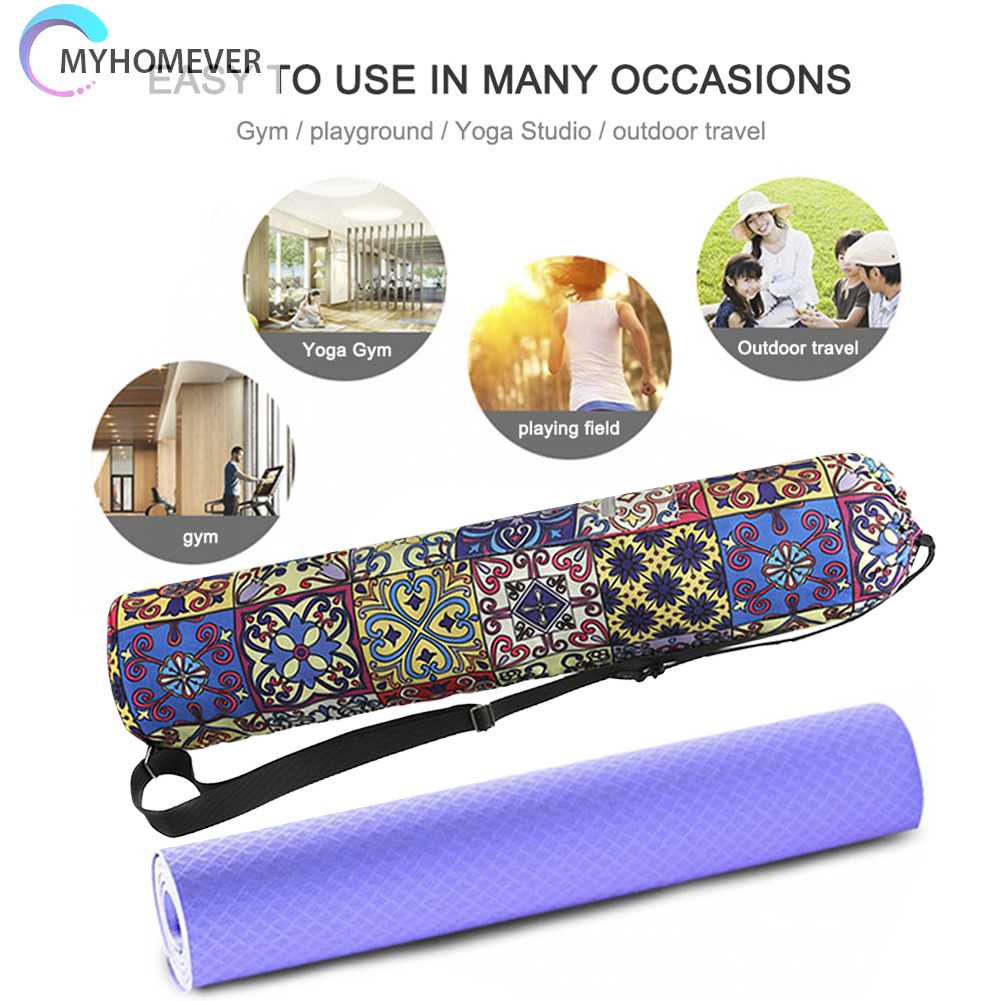 Túi Đựng Thảm Tập Yoga Bằng Vải Canvas Phản Quang Có Khóa Kéo Tiện Dụng