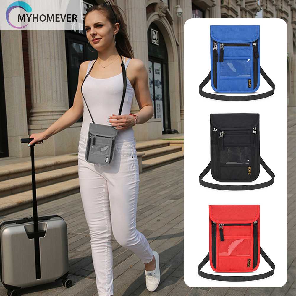 Ví Đựng Hộ Chiếu / Thẻ Đeo Cổ Đa Năng Tiện Dụng Mang Theo Du Lịch