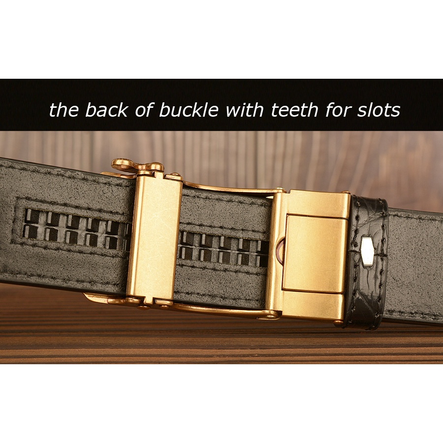 Thắt Lưng Da Bò Họa Tiết Da Cá Sấu Thiết Kế Mới Cao Cấp Thời Trang Cho Nam