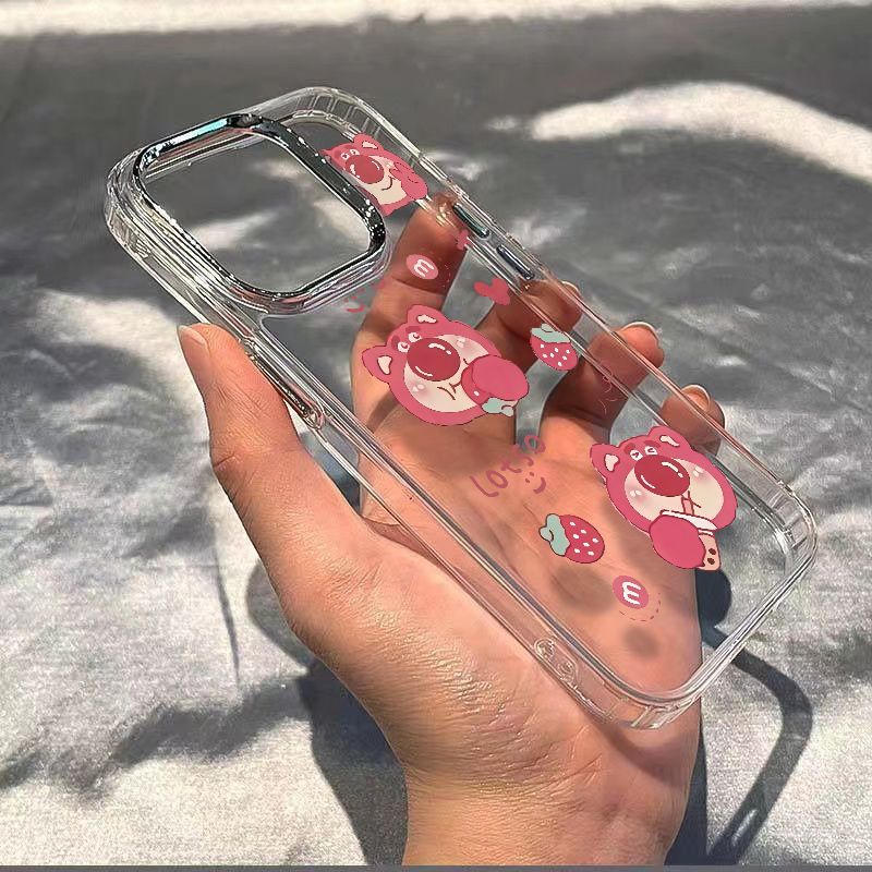 ✅Ốp Điện Thoại Mềm Chống Sốc Họa Tiết Gấu Và Dâu Tây Cho Iphone max7 14Pro11Iphone12In 13 plus8