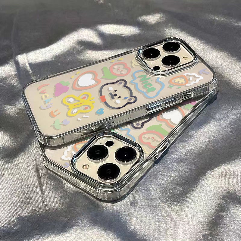 ✅Ốp Điện Thoại Mềm Chống Sốc In Hình Gấu Và Bướm Đơn Giản Cho Iphone 814pro 12 + / 713 max11 HI1M