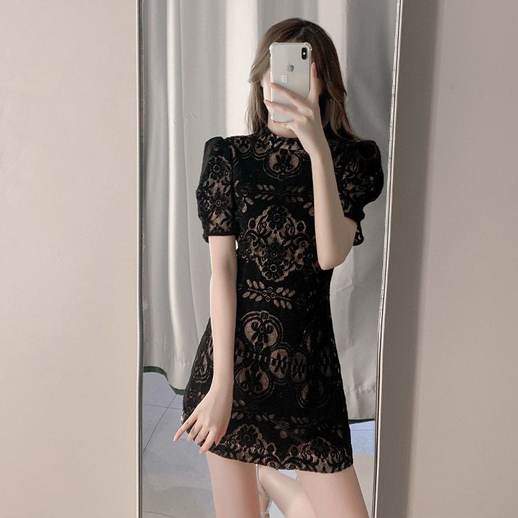 Đầm Ngắn Tay Ôm Dáng Phong Cách Retro Thời Trang Mùa Hè 2023 Mới