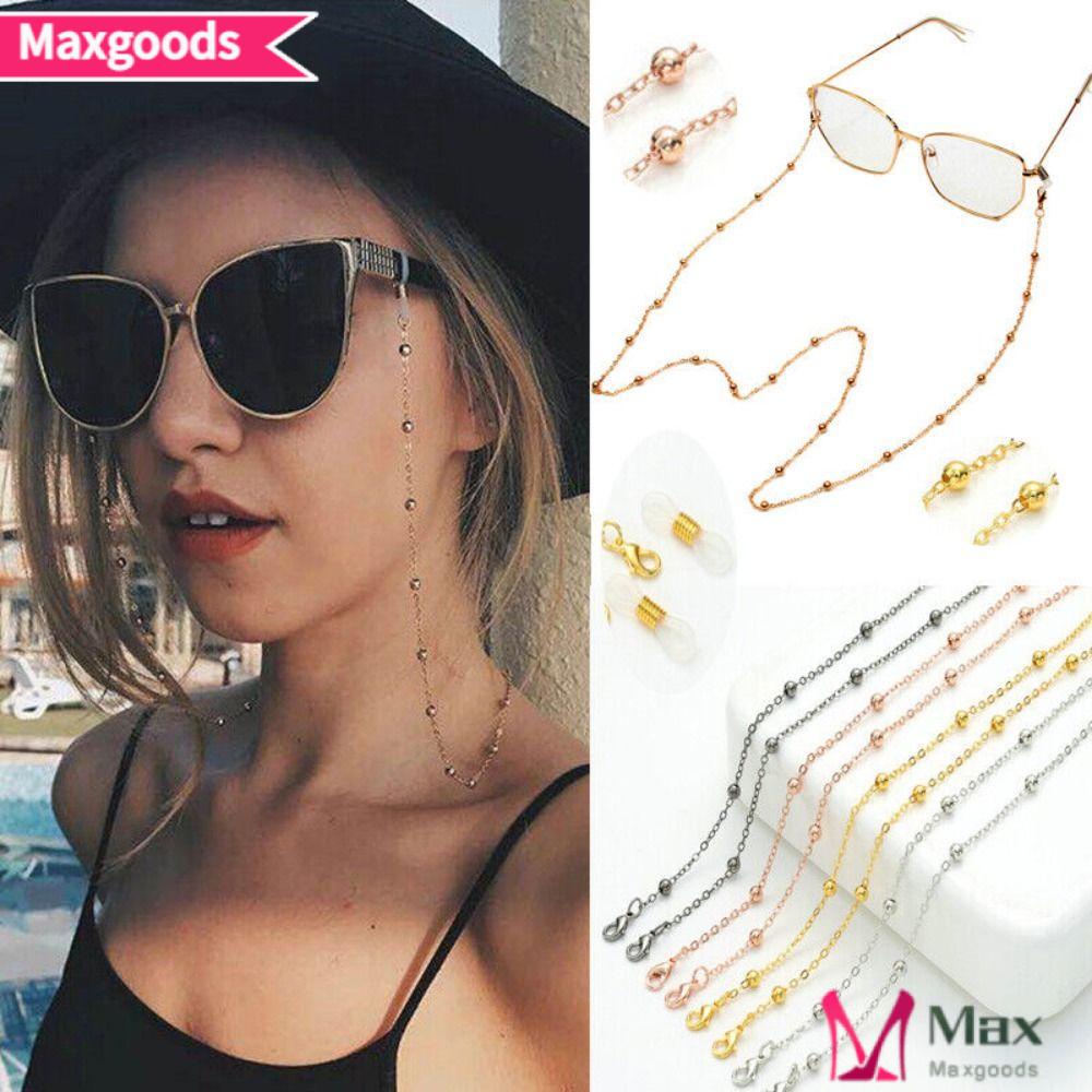 MAXG Giá Đỡ Mắt Kính Gắn Chuỗi Hạt Bằng Kim Loại Đeo Cổ Tiện Dụng