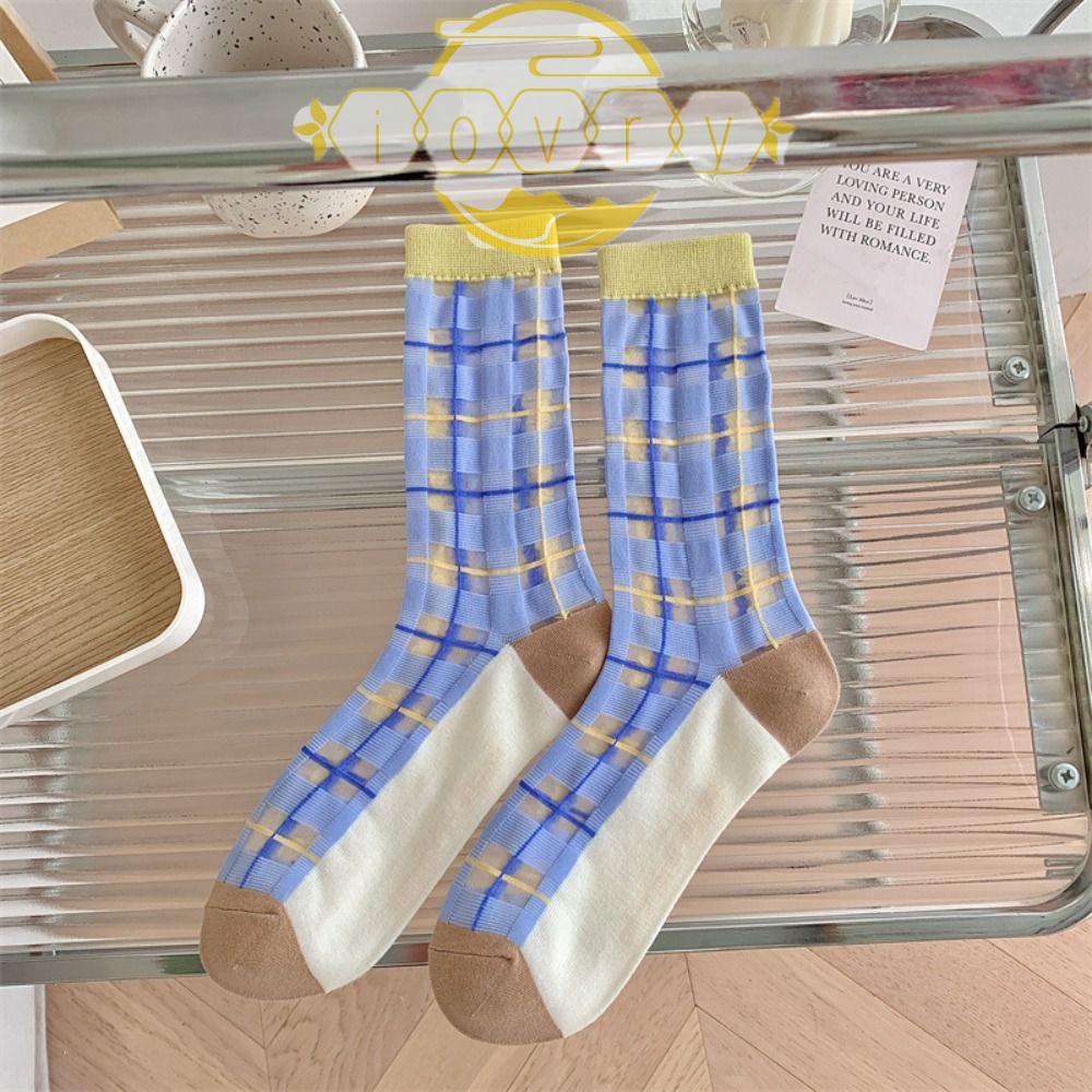 Vớ Lụa Thủy Tinh Mềm Mại Thấm Hút Mồ Hôi Thoáng Khí In Họa Tiết Hoa / Kẻ Sọc