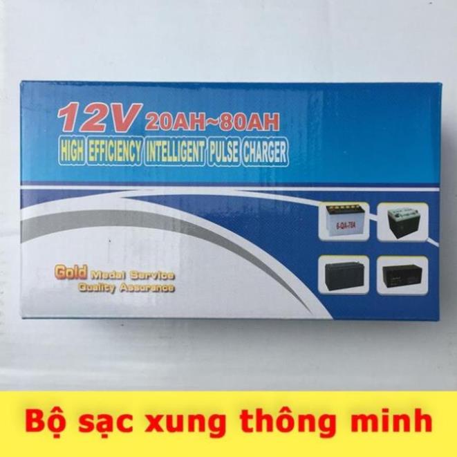 Sạc Ắc Quy Thông Minh Tự Ngắt 12V Loại Tư 2Ah - 20Ah và Từ 20Ah - 80Ah Cho Ắc Quy  Xe Máy, Xe Điện, Ô TÔ