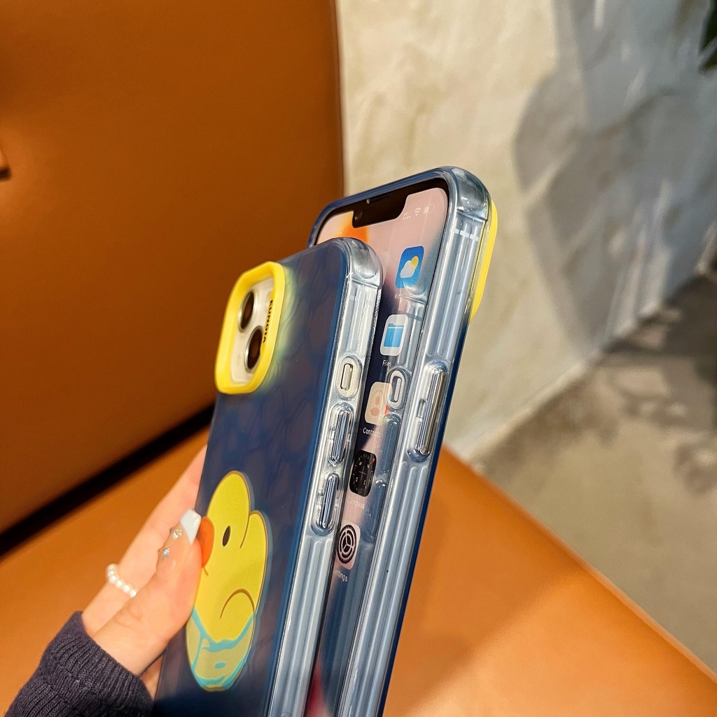 Ốp Điện Thoại TPU Mềm Nhám Chống Sốc In Hình Vịt Hoạt Hình Dễ Thương Cho iPhone 14 13 12 11Pro Max
