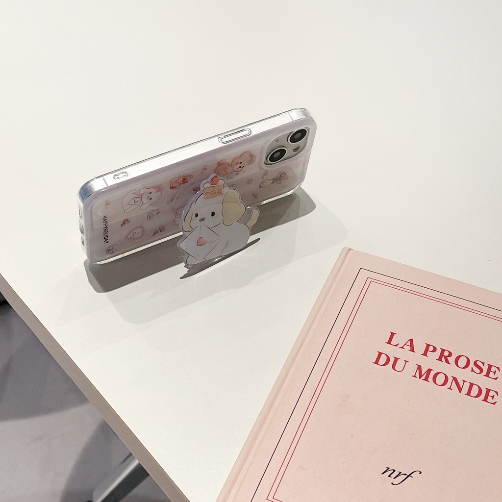 Ốp Điện Thoại Silicon tpu Mềm Trong Suốt Họa Tiết Thỏ Hoạt Hình Dễ Thương Cho iPhone 14 13 12 11 PRO MAX Đứng