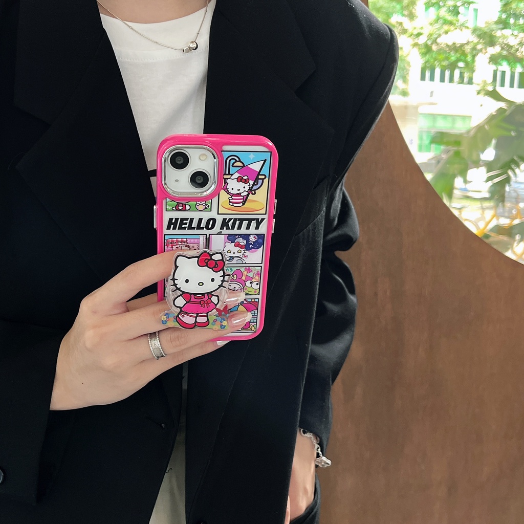 Ốp Điện Thoại TPU Mềm Trong Suốt Chống Rơi Họa Tiết Hoạt Hình Kuromi Cho iPhone 11 13 12 14 Pro Max Đứng