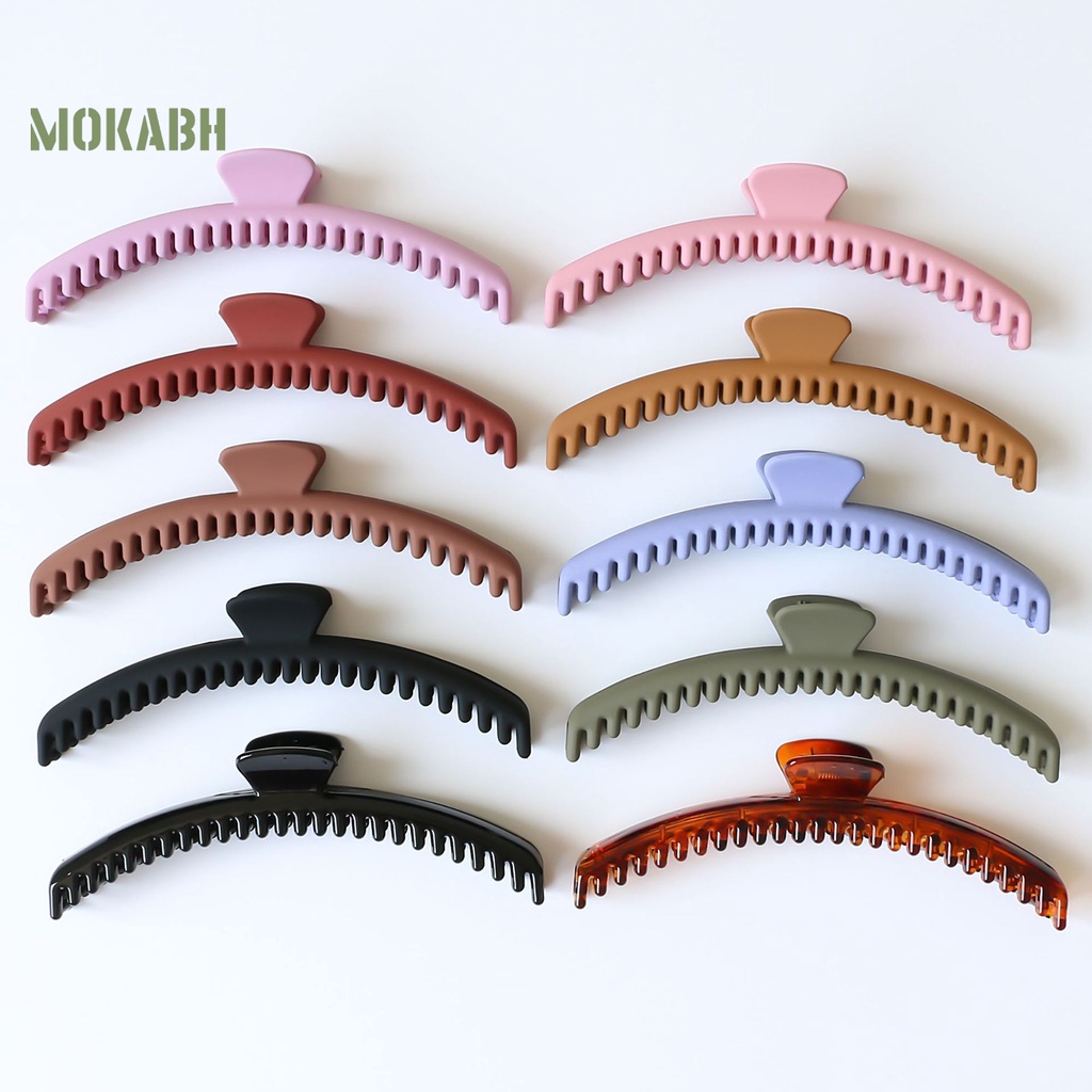 Kẹp Tóc Dạng Cong Hình Cá Mập Màu Trơn Chống Trượt