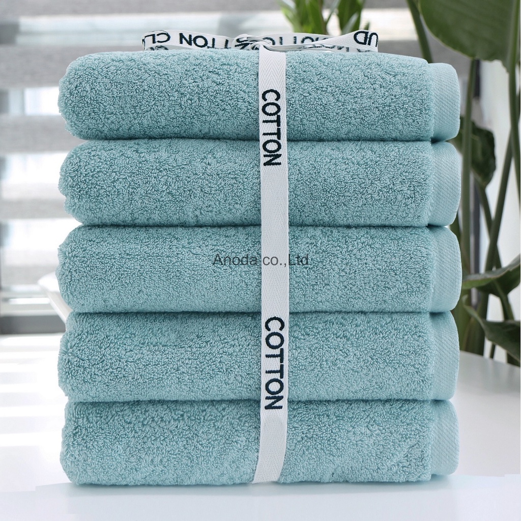 Khăn Tắm Cao Cấp Anoda Màu Xanh Mint - Vua Khăn Dùng Cho Gia Đình Spa Khách Sạn 100% Cotton Thấm Hút Không Ra Màu- 40x80