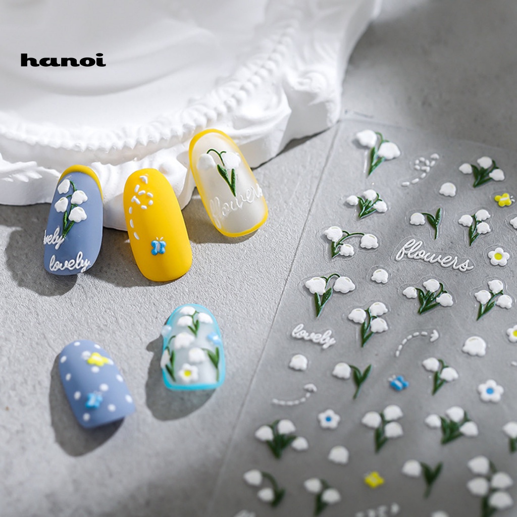Miếng Dán Trang Trí Móng Tay 5D Tự Dính Không Phai Màu Chống Rơi Cho Nữ