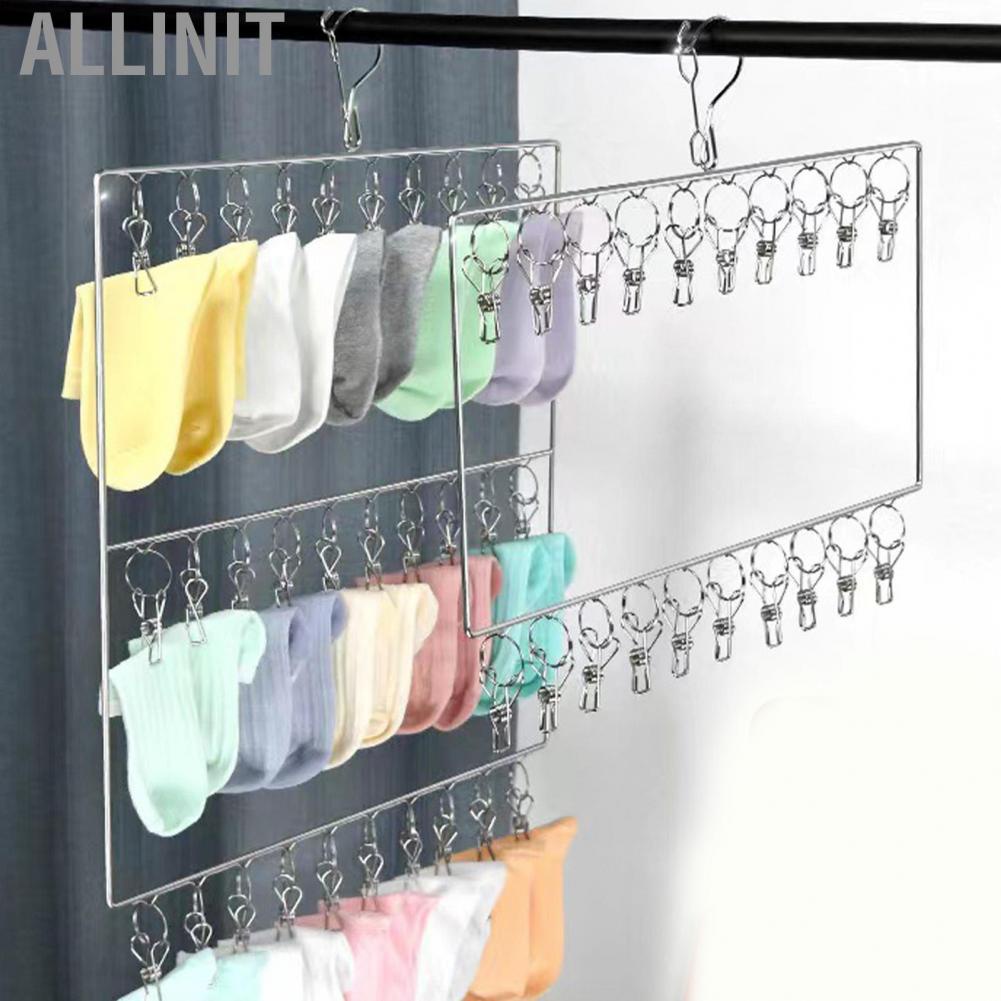 Allinit Socks Drying  Rack Cloth Stainless Steel for Clothes Storage
