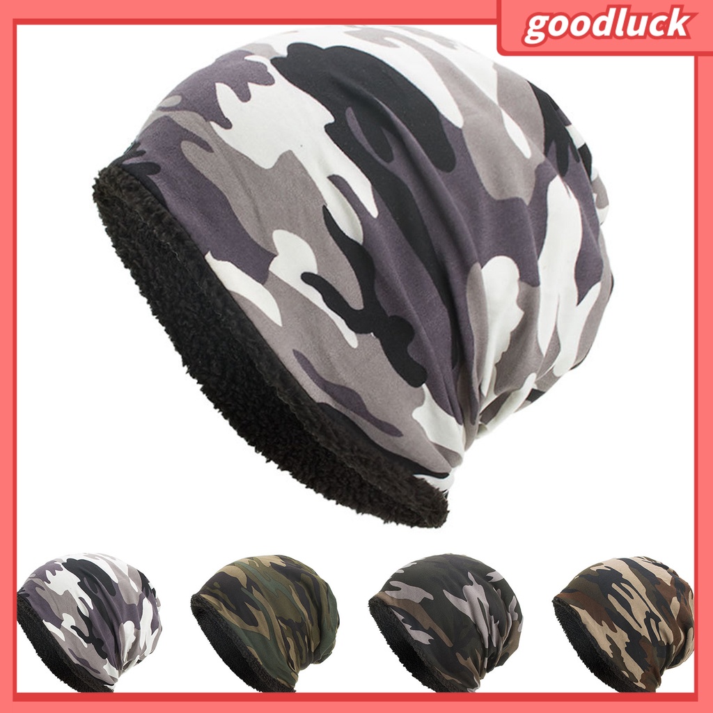 [GLO] Mũ Beanie Mùa Đông Baggy Lông Cừu Mềm Nhẹ Thoáng Khí Co Giãn Phối Màu Tương Phản Chống Lạnh Họa Tiết Rằn Ri Cho Nam Mặ