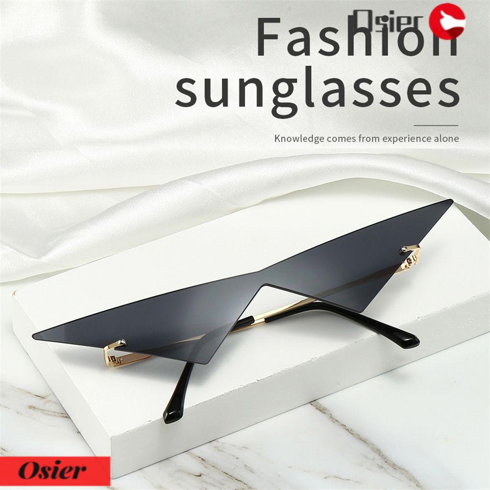 Kính Mát Hình Tam Giác Trong Suốt Không Gọng Chống Tia UV400 1 Cái Cho Nữ