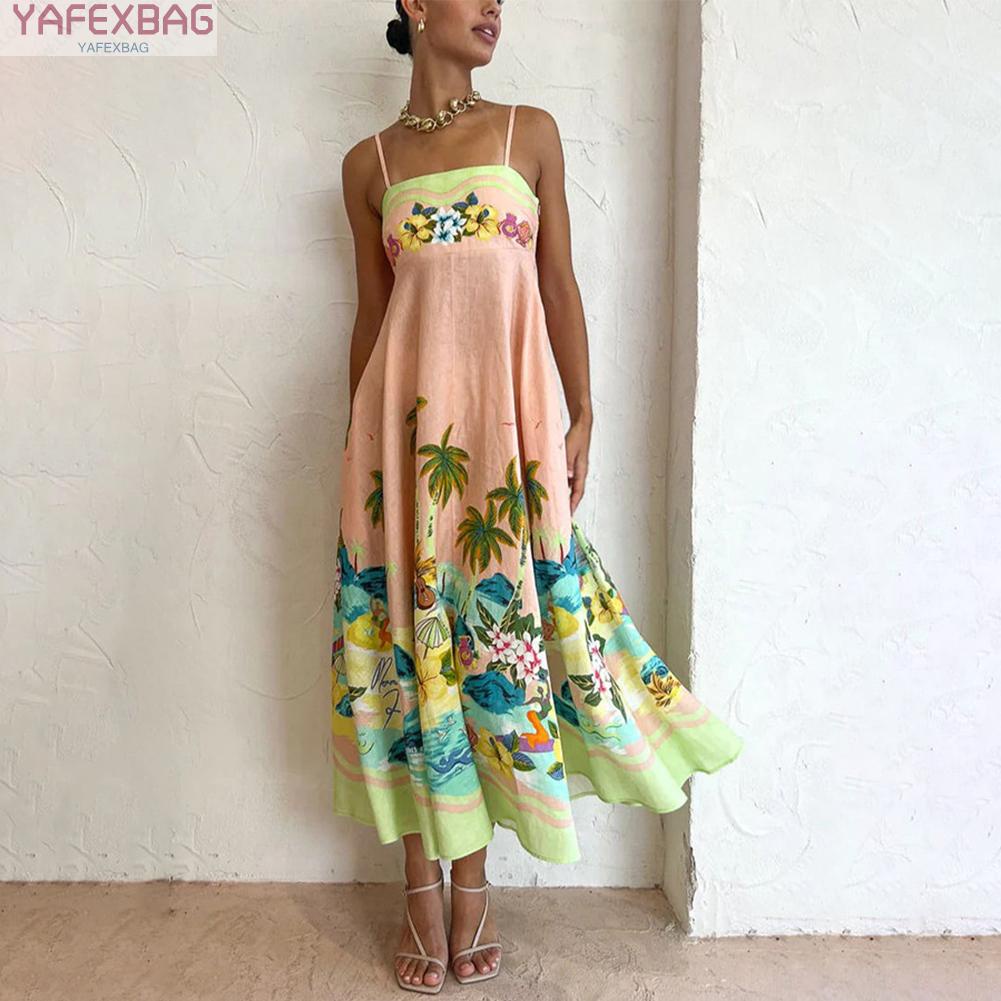 Chic and Comfy Pink Bohemian Beach Maxi Dress for Women Summer Sundress with Floral Print