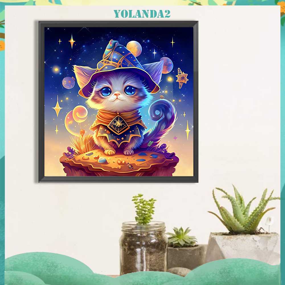 Tranh Đính Đá Kim Cương Toàn Bộ 5D DIY Hình Vẽ Mèo Trang Trí Nhà Cửa