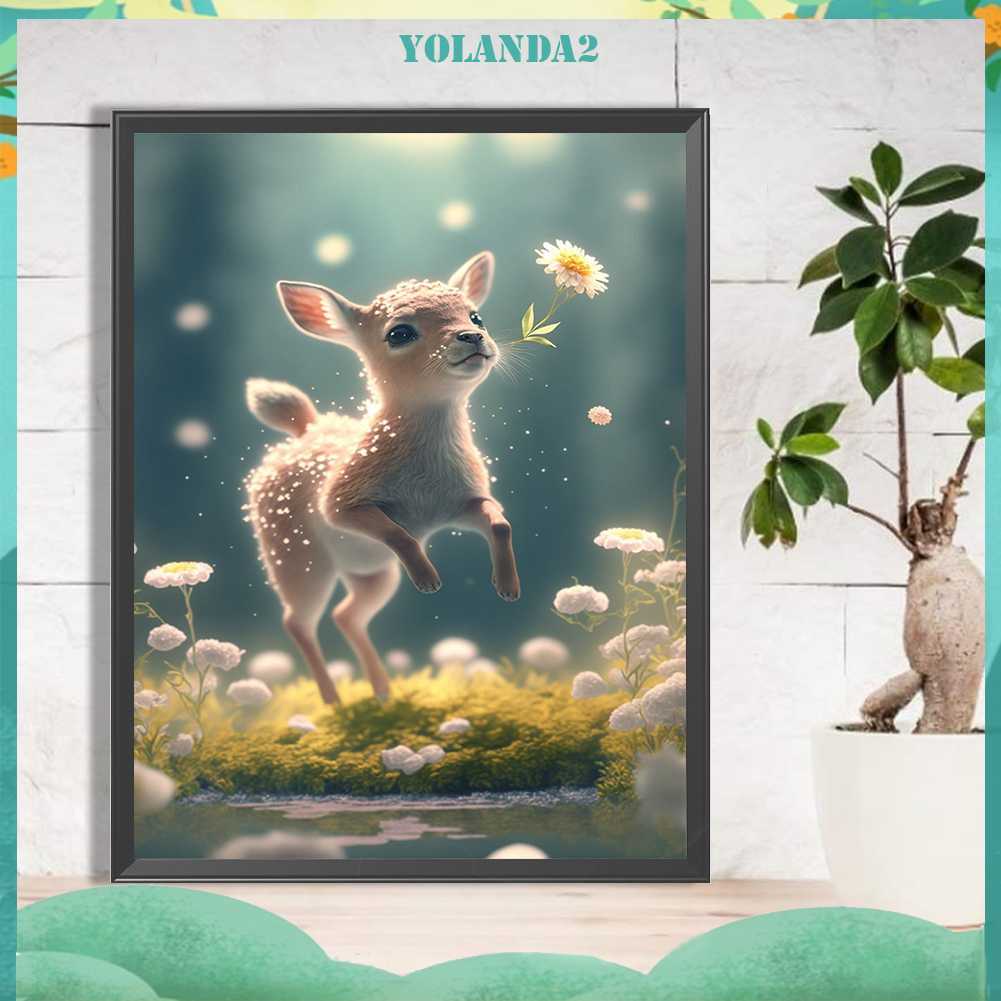 Tranh Đính Đá Kim Cương Toàn Bộ 5D DIY Hình Vẽ Con Hươu