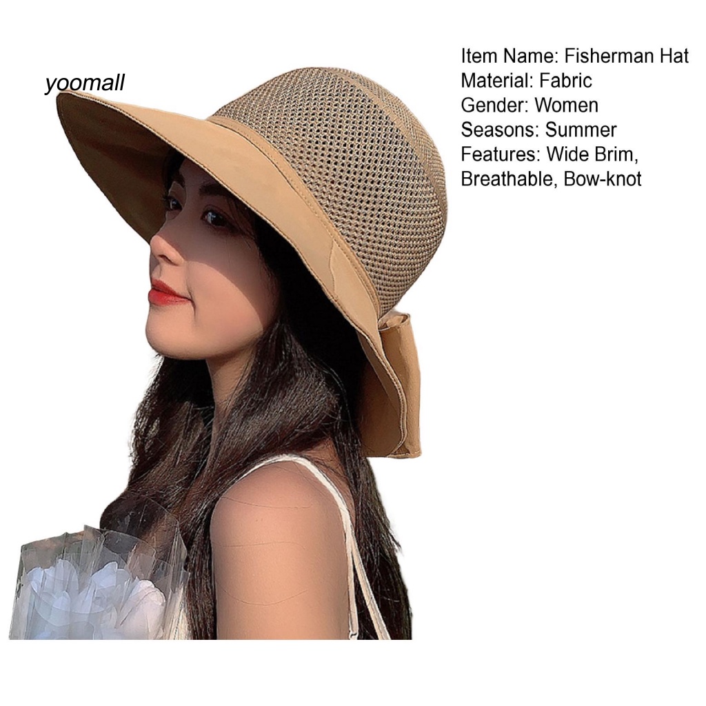 Mũ Tai Bèo Vành Rộng Thoáng Khí Đính Nơ In Chữ Thời Trang Cho Nữ