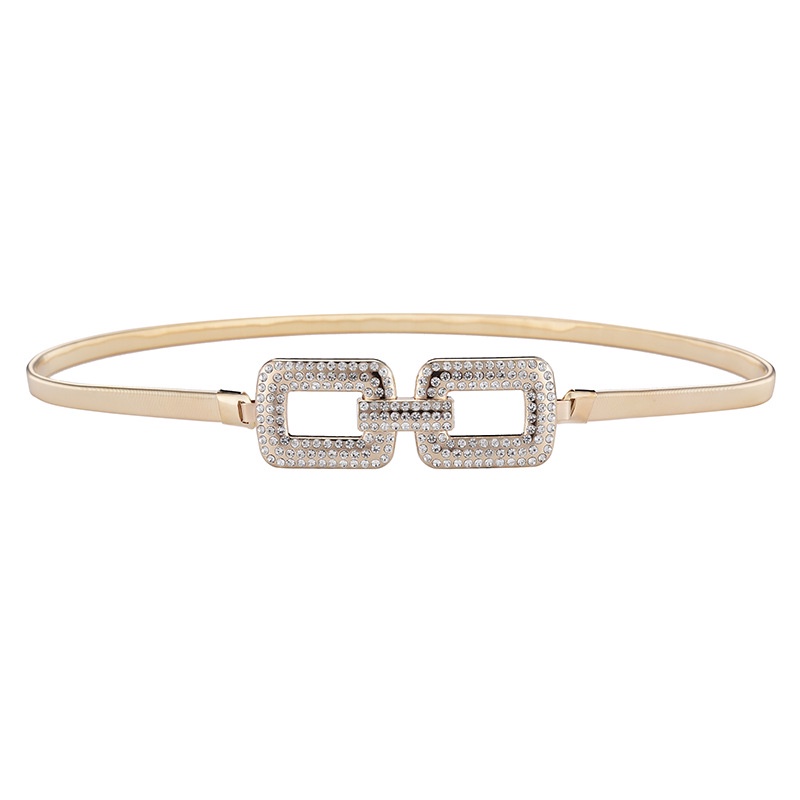 Thắt Lưng Dây Xích Kim Loại Mỏng Co Giãn Thời Trang Cho Nữ