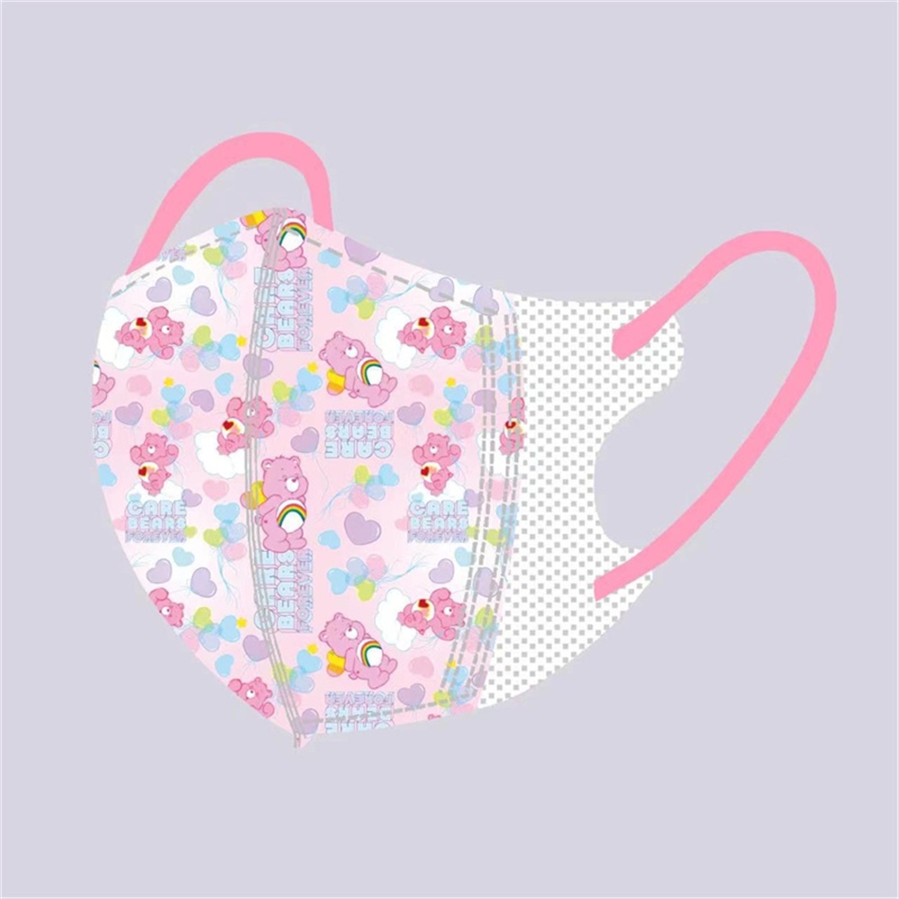 Set 10 Khẩu Trang 3D Hình Gấu Hoạt Hình Dễ Thương Dùng Một Lần Cho Bé Gái