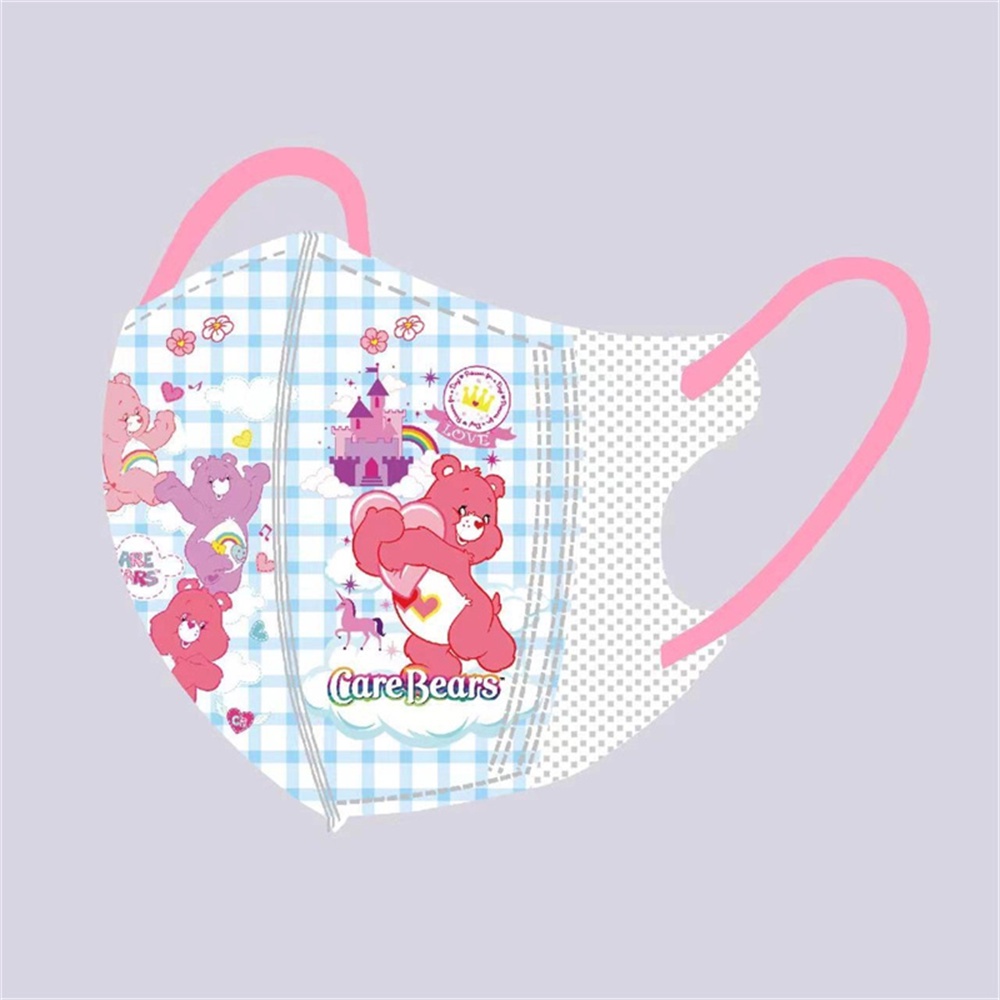 Set 10 Khẩu Trang 3D Hình Gấu Hoạt Hình Dễ Thương Dùng Một Lần Cho Bé Gái