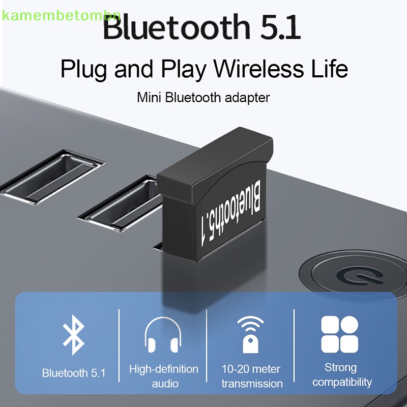 Kamembbn USB Bluetooth 5.1 Adapter Bluetooth Truyền Nhạc Thu Adaptador Cho PC Laptop VN