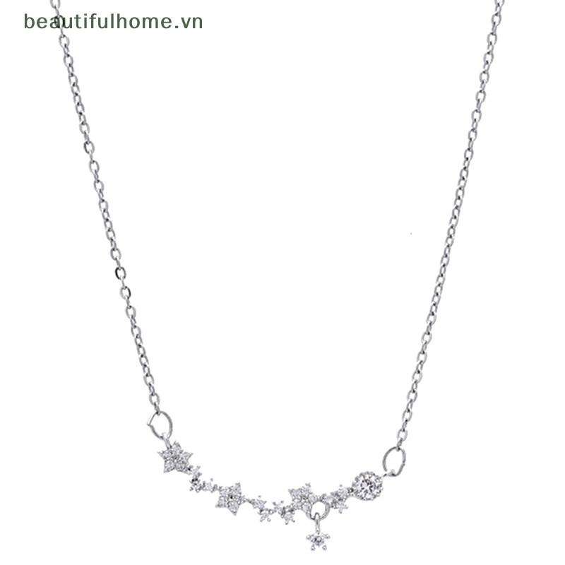 [beautifulhome] Vòng cổ Kim Loại Đính Đá Zircon Hình Ngôi Sao Tinh Tế Ngọt Ngào Cho Nữ