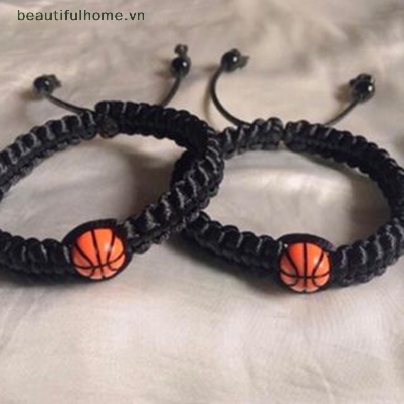 Vòng Đeo Tay Dây Bện Mặt Vuông Thắt Nút Điều Chỉnh Được Dành Cho Nam Nữ Chơi Bóng Rổ [beauty]