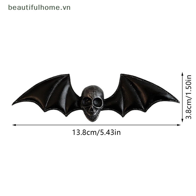 Kẹp Tóc Kim Loại Hình Cánh Đầu Lâu Phong Cách Gothic Lolita Sáng Tạo