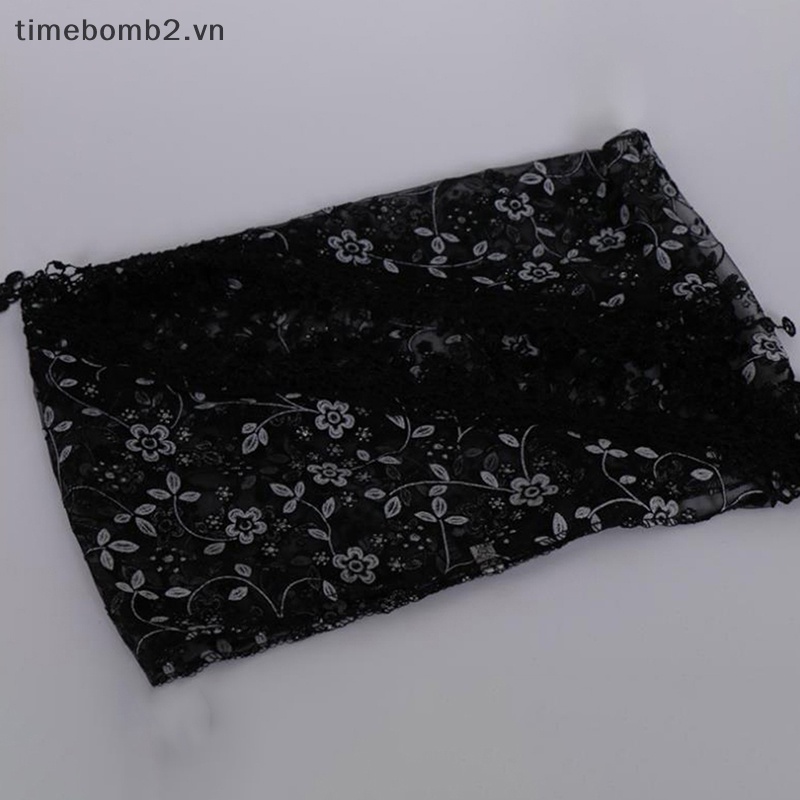 1 Khăn Choàng Cổ Tam Giác Phối Ren Hoa Thời Trang Cho Nữ