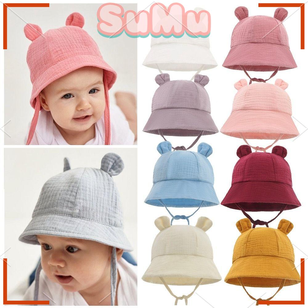 Mũ Bucket Che Nắng Đính Tai Thỏ Dễ Thương Thời Trang Mùa Hè Cho Bé