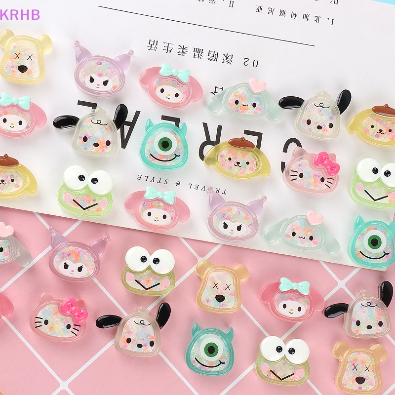 Bộ 5 Keo Dán Trang Sức Hình Kitty My Melody Cinnamoroll Phát Sáng Độc Đáo Mới