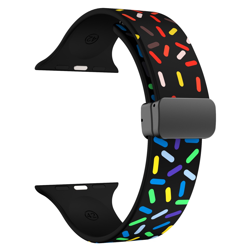 Dây Đeo Silicone Khóa Nam Châm Cho iWatch Series SE 8 6 5 3 7 49mm 45mm 44mm 40mm 41mm 38mm 42mm