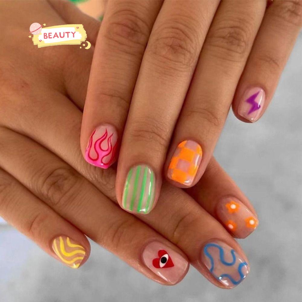 Bộ 24 Móng Tay Giả Tự Làm Trang Trí Tiện Dụng