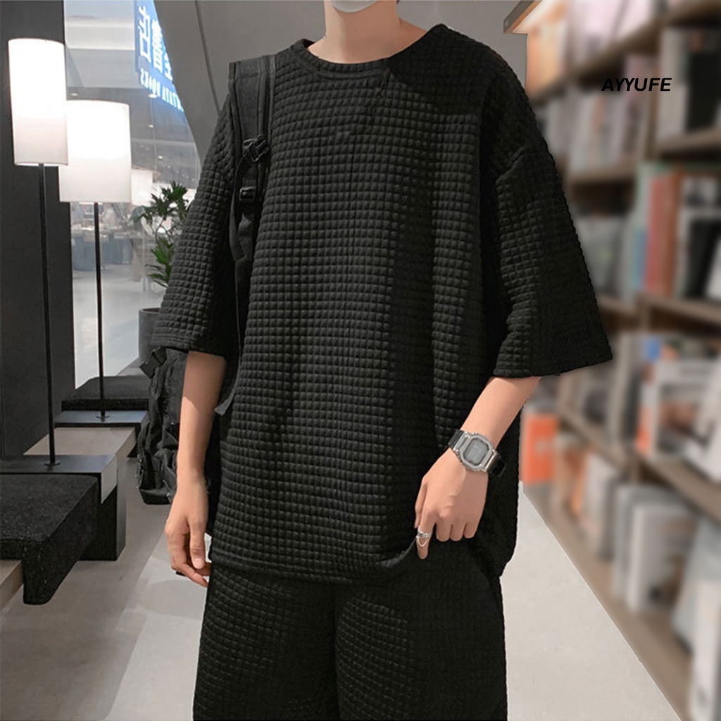 Bộ 2 Món Áo Thun + Quần Short Màu Trơn Thoải Mái Thời Trang Cho Nam