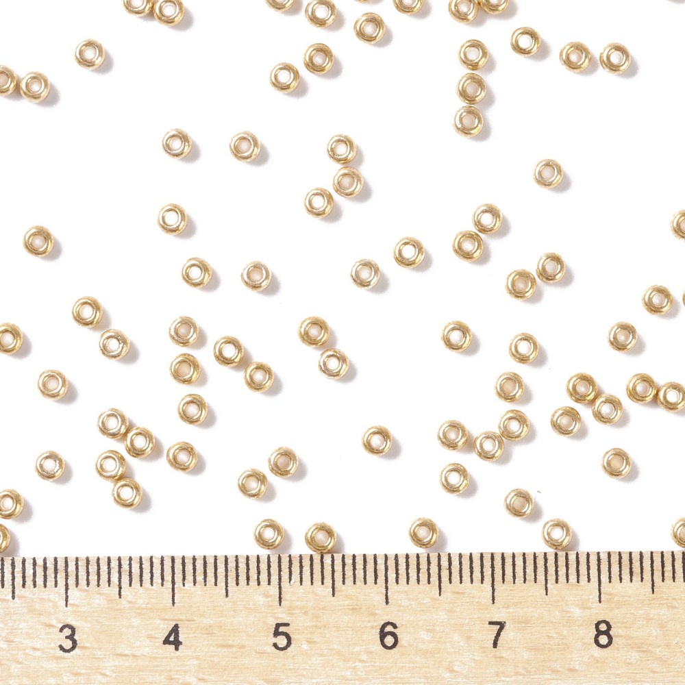 1 Lọ Hạt Xâu Tròn Nhật Bản MIYUKI  Vàng Mạ Kẽm 8 / 0 3mm: 1mm Khoảng 422~455 Cái / Chai 10g / Chai