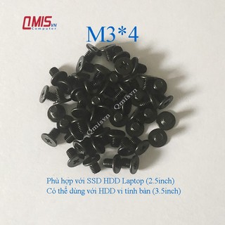 M3*4 - ốc vít dùng cho ssd hdd laptop 2.5 inch, hdd pc 3.5inch, kích thước m3x4 m3 x 4 mm